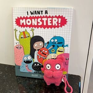 I Want a Monster! by Elise Gravel Hardcover Book with little monster plush